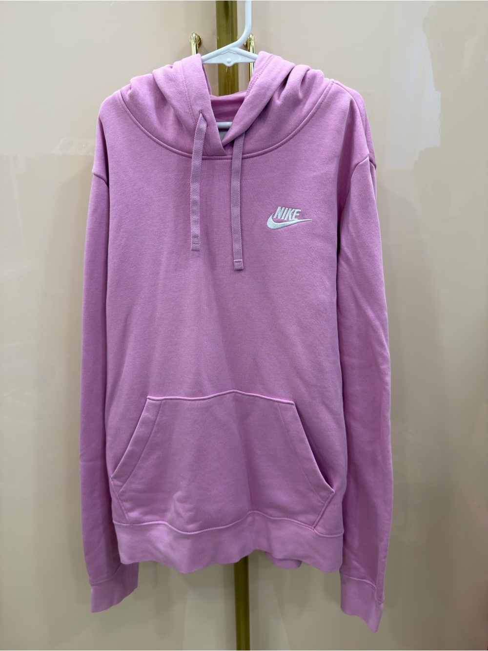 Nike Pink Hooded Sweatshirt with White Logo